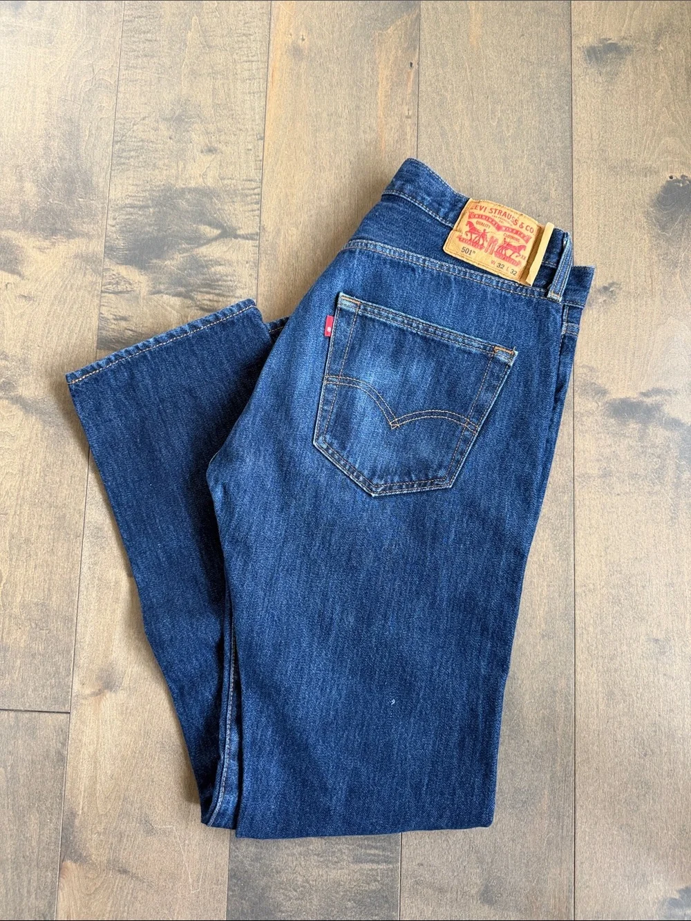 Levi’s 501 Original Straight Leg Waterless Button Fly Denim Blue Jeans